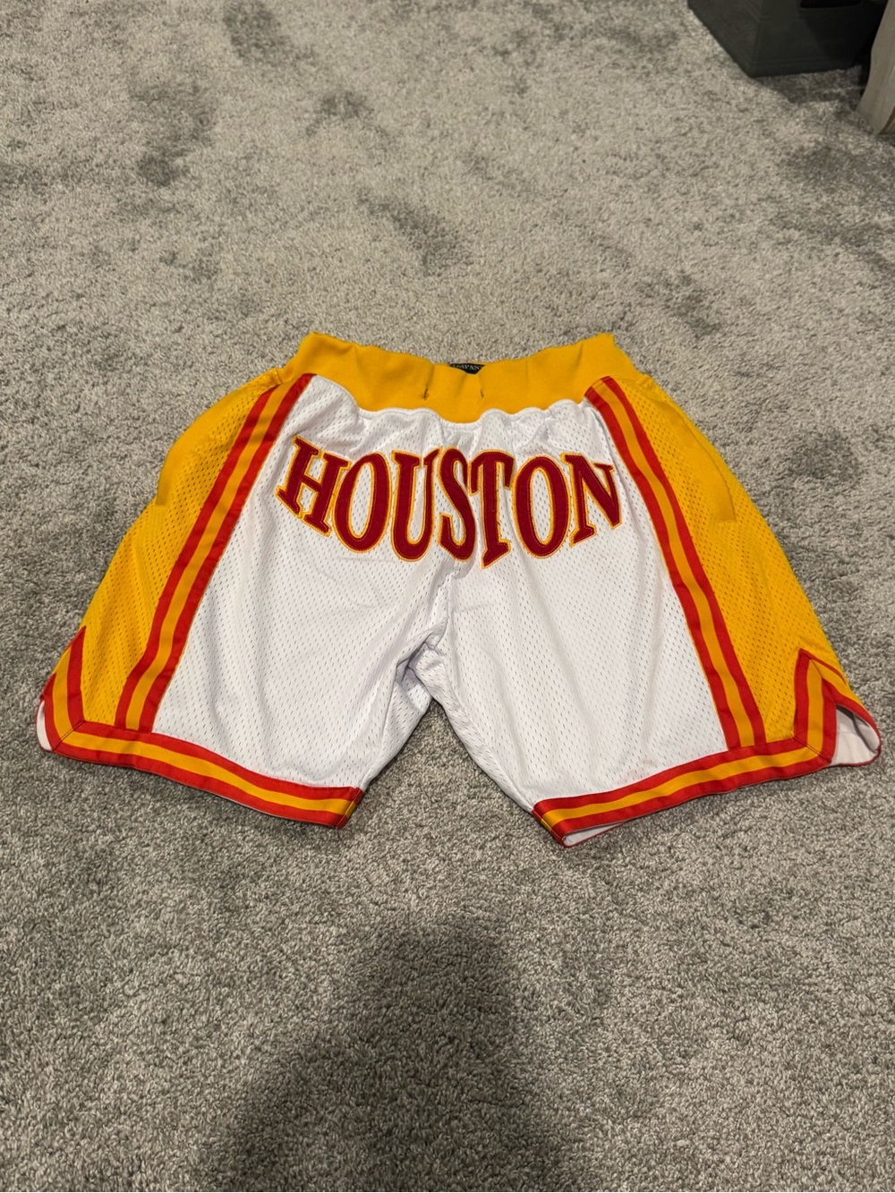 SLAB Company | Houston Rockets White Mesh Basketball Shorts